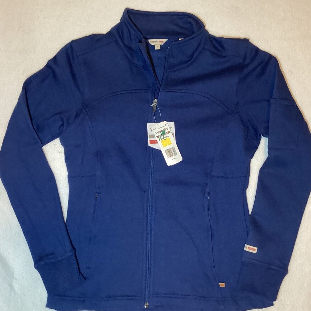 Wrangler Riggs Work Wear For Women Size SM NAVY Long SL Zip Up Fleece NEW W Tags